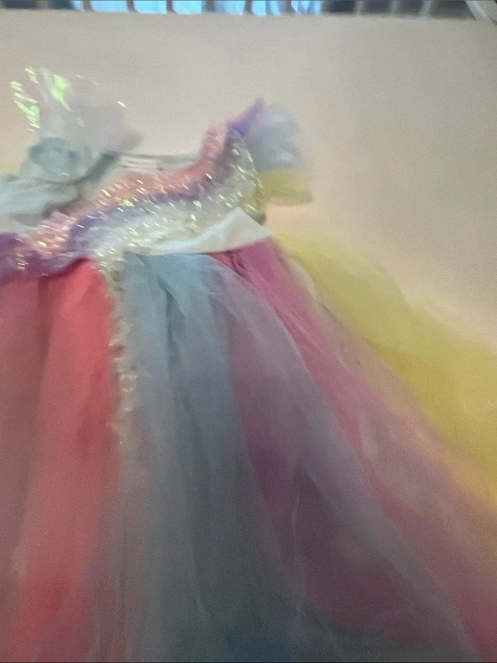 Pottery barn kids rainbow fairy costume light up 4-6